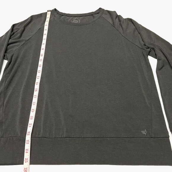 Cozy Earth Women Crew Neck Sweatshirt Ultra Soft Bamboo Crew Neck Lounge XL Gray - Picture 12 of 12